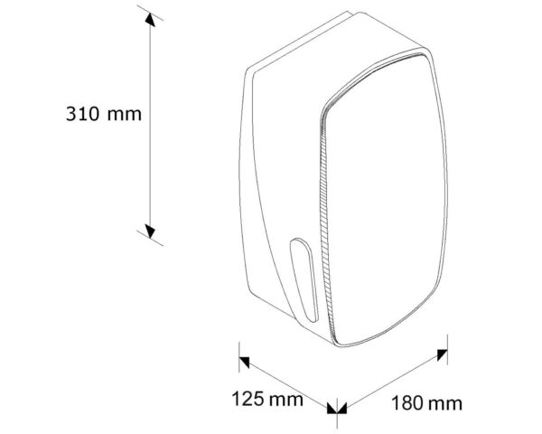 Pojemnik na papier toaletowy w listkach MERIDA MERCURY, pojemność do 450 szt., CZARNY Pojemnik na papier toaletowy w listkach MERIDA MERCURY, pojemność do 450 szt., CZARNY