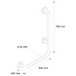 Poręcz stała kątowa, lewa