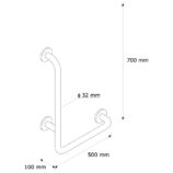 Poręcz kątowa stała, prawa