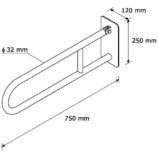 Poręcz uchylna łukowa 750 mm