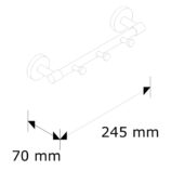 Drążek L200 mm z trzema zawieszkami
