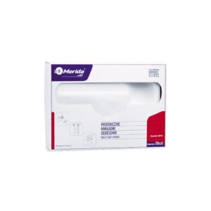 Papierowe podkładki higieniczne na deskę sedesową w jednorazowym pojemnik u 50 szt.