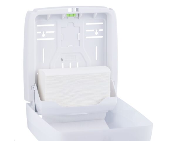 Pojemnik na ręczniki składane MERIDA HARMONY SLIM, tworzywo, biały transparentny Pojemnik na ręczniki składane MERIDA HARMONY SLIM, tworzywo, biały transparentny