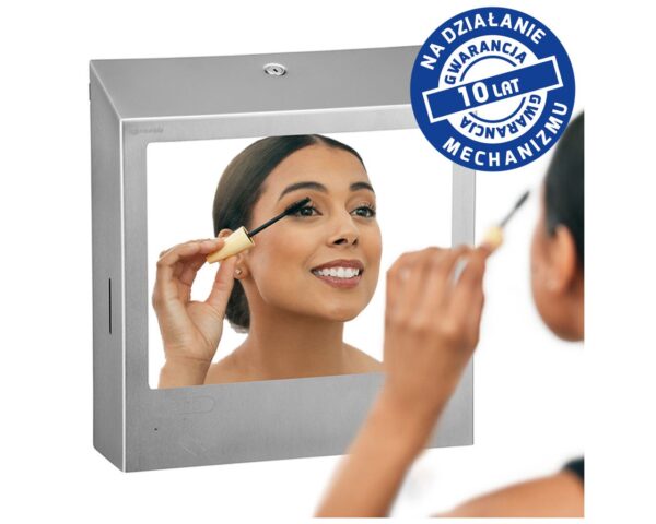 Pojemnik na ręczniki składane z bezdotykowym automatycznym dozownikiem mydła w pianie i z lustrem ze stali SuperMirror „3 w 1" MERIDA STELLA SLIM COMBO, stal matowa Pojemnik na ręczniki składane z bezdotykowym automatycznym dozownikiem mydła w pianie i z lustrem ze stali SuperMirror „3 w 1" MERIDA STELLA SLIM COMBO, stal matowa