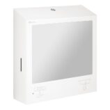 Pojemnik na ręczniki składane z bezdotykowym automatycznym dozownikiem mydła w pianie i z lustrem ze stali SuperMirror „3 w 1" MERIDA STELLA SLIM WHITE LINE COMBO, biały