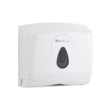 Pojemnik na ręczniki składane MERIDA TOP MINI, tworzywo ABS, biały, okienko szare