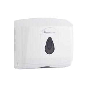 Pojemnik na ręczniki składane MERIDA TOP MINI, tworzywo ABS, biały, okienko szare