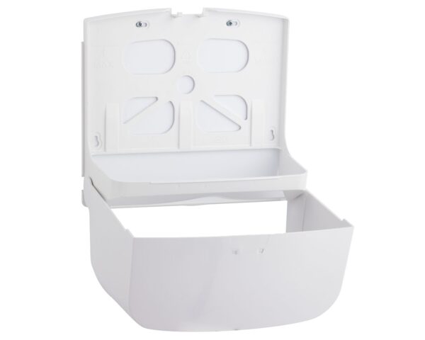 Pojemnik na ręczniki składane MERIDA TOP MINI, tworzywo ABS, biały, okienko szare Pojemnik na ręczniki składane MERIDA TOP MINI, tworzywo ABS, biały, okienko szare