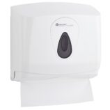 Pojemnik na ręczniki składane MERIDA TOP MINI, tworzywo ABS, biały, okienko szare