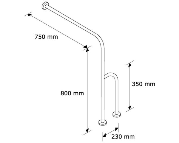 Poręcz podłogowo - ścienna, prawa Poręcz podłogowo - ścienna, prawa