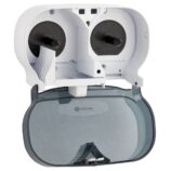 Pojemnik na dwie rolki papieru toaletowego bez gilzy MERIDA ONE, tworzywo ABS, biały