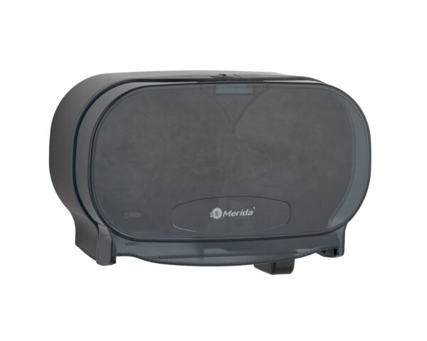 Pojemnik na dwie rolki papieru toaletowego bez gilzy MERIDA ONE, tworzywo ABS, czarny