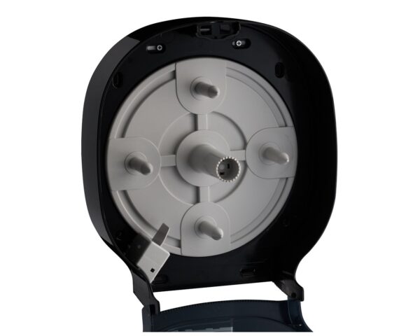 Pojemnik na cztery rolki papieru toaletowego bez gilzy MERIDA ONE, tworzywo ABS, czarny Pojemnik na cztery rolki papieru toaletowego bez gilzy MERIDA ONE, tworzywo ABS, czarny