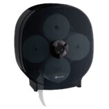 Pojemnik na cztery rolki papieru toaletowego bez gilzy MERIDA ONE, tworzywo ABS, czarny