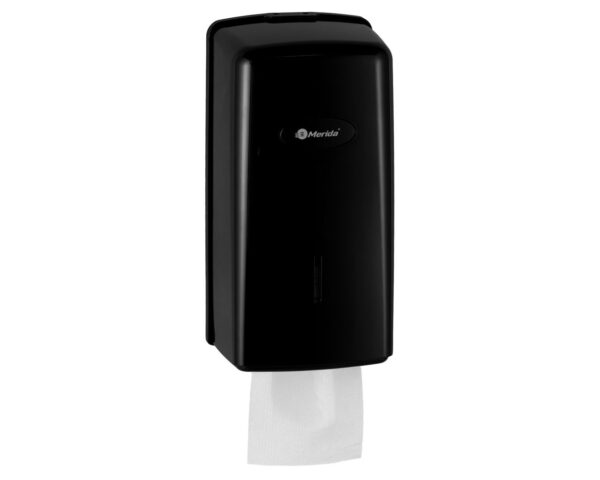 Pojemnik na papier toaletowy w listkach MERIDA ONE, pojemność do 450 szt., tworzywo ABS, czarny Pojemnik na papier toaletowy w listkach MERIDA ONE, pojemność do 450 szt., tworzywo ABS, czarny