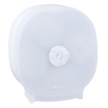 Pojemnik na cztery rolki na cztery rolki papieru toaletowego bez gilzy MERIDA HARMONY, tworzywo, biały transparentny