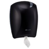 Pojemnik na papier toaletowy lub ręczniki w roli w systemie listkowym CENTER PULL, tworzywo ABS, czarny