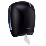 Pojemnik na papier toaletowy lub ręczniki w roli w systemie listkowym CENTER PULL, tworzywo ABS, czarny