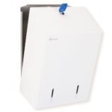 Pojemnik na papier toaletowy w listkach MERIDA STELLA WHITE LINE, pojemność do 900 szt., biały