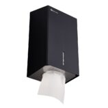 Pojemnik na papier toaletowy w listkach MERIDA STELLA BLACK LINE, pojemność do 450 szt., czarny