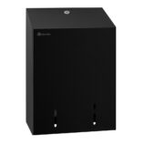 Pojemnik na papier toaletowy w listkach MERIDA STELLA BLACK LINE, pojemność do 900 szt., czarny