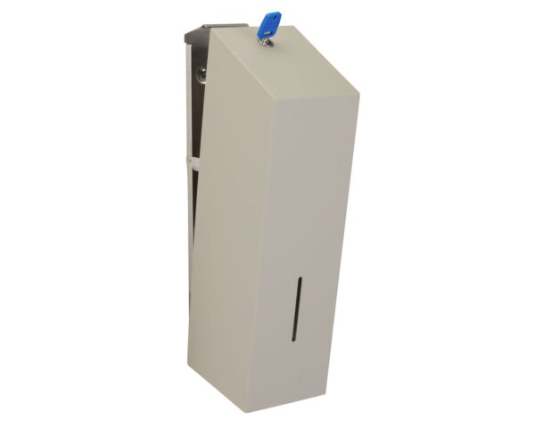 Pojemnik na papier toaletowy w listkach MERIDA STELLA SILK GREY LINE, pojemność do 675 szt., szary jedwabisty Pojemnik na papier toaletowy w listkach MERIDA STELLA SILK GREY LINE, pojemność do 675 szt., szary jedwabisty