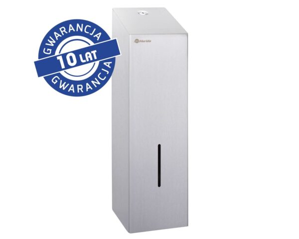 Pojemnik na papier toaletowy w listkach MERIDA STELLA, pojemność do 675 szt., stal matowa