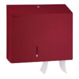 Pojemnik na papier toaletowy MERIDA STELLA DUO RED LINE z uchwytem na resztkę rolki papieru, średnica papieru do 20 cm, czerwony