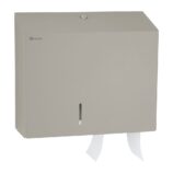 Pojemnik na papier toaletowy MERIDA STELLA DUO STONE GREY LINE z uchwytem na resztkę rolki papieru, średnica papieru do 20 cm, szary kamienny