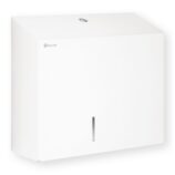 Pojemnik na papier toaletowy MERIDA STELLA DUO WHITE LINE z uchwytem na resztkę rolki papieru, średnica papieru do 20 cm, biały