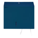 Pojemnik na papier toaletowy MERIDA STELLA DUO BLUE LINE z uchwytem na resztkę rolki papieru, średnica papieru do 20 cm, niebieski