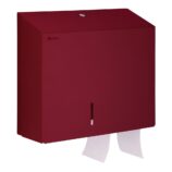 Pojemnik na papier toaletowy MERIDA STELLA DUO RED LINE z uchwytem na resztkę rolki papieru, średnica papieru do 20 cm, czerwony