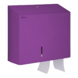 Pojemnik na papier toaletowy MERIDA STELLA DUO VIOLET LINE z uchwytem na resztkę rolki papieru, średnica papieru do 20 cm, fioletowy