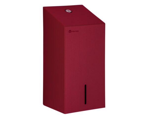 Pojemnik na papier toaletowy w listkach MERIDA STELLA RED LINE, pojemność do 450 szt., czerwony Pojemnik na papier toaletowy w listkach MERIDA STELLA RED LINE, pojemność do 450 szt., czerwony