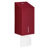Pojemnik na papier toaletowy w listkach MERIDA STELLA RED LINE, pojemność do 450 szt., czerwony