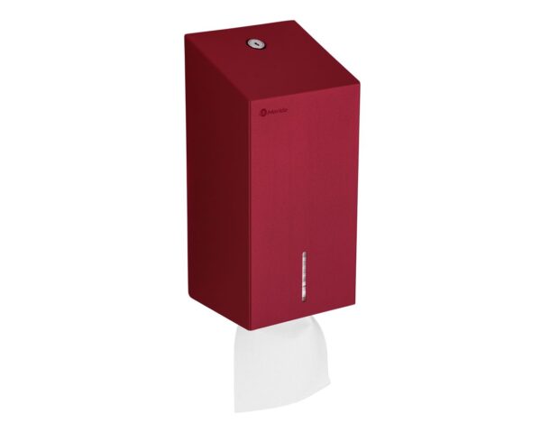 Pojemnik na papier toaletowy w listkach MERIDA STELLA RED LINE, pojemność do 450 szt., czerwony Pojemnik na papier toaletowy w listkach MERIDA STELLA RED LINE, pojemność do 450 szt., czerwony