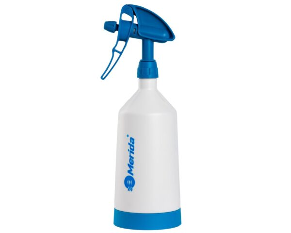 Butelka MERIDA 360° ze spryskiwaczem dwustronnym niebieskim 1 l, wyskalowana