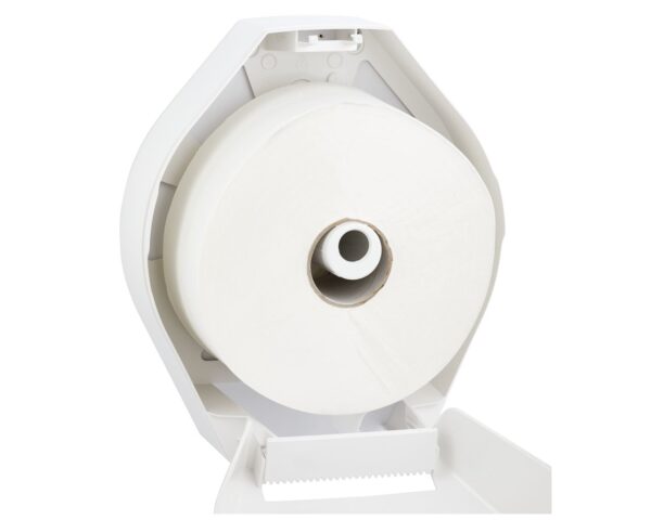 Pojemnik na papier toaletowy MERIDA TOP MAXI, tworzywo ABS, biały, okienko niebieskie Pojemnik na papier toaletowy MERIDA TOP MAXI, tworzywo ABS, biały, okienko niebieskie