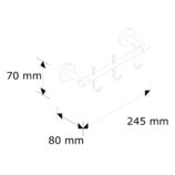 Drążek L200 mm z trzema haczykami