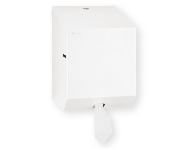 Pojemnik na ręczniki papierowe w rolach MERIDA STELLA WHITE LINE MAXI, biały Pojemnik na ręczniki papierowe w rolach MERIDA STELLA WHITE LINE MAXI, biały