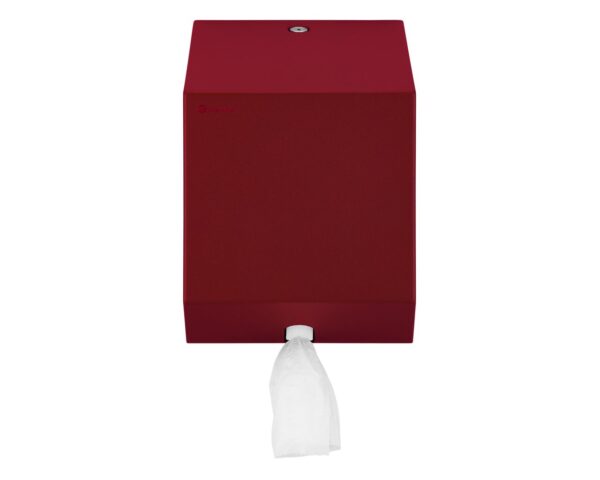 Pojemnik na ręczniki papierowe w rolach lub papier toaletowy w systemie listkowym MERIDA STELLA RED LINE MINI, czerwony Pojemnik na ręczniki papierowe w rolach lub papier toaletowy w systemie listkowym MERIDA STELLA RED LINE MINI, czerwony