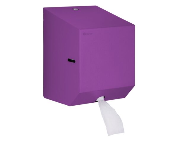 Pojemnik na ręczniki papierowe w rolach lub papier toaletowy w systemie listkowym MERIDA STELLA VIOLET LINE MINI, fioletowy Pojemnik na ręczniki papierowe w rolach lub papier toaletowy w systemie listkowym MERIDA STELLA VIOLET LINE MINI, fioletowy