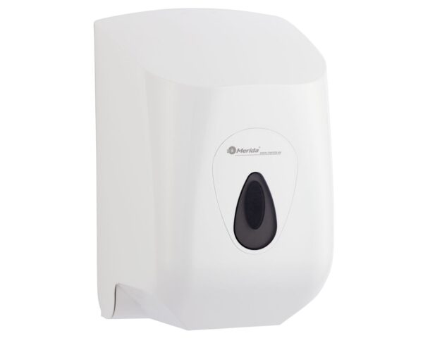 Pojemnik na ręczniki papierowe w rolach MERIDA TOP MAXI, tworzywo ABS, biały, okienko szare