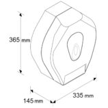 Pojemnik na papier toaletowy MERIDA TOP MEGA, tworzywo ABS, biały, okienko szare