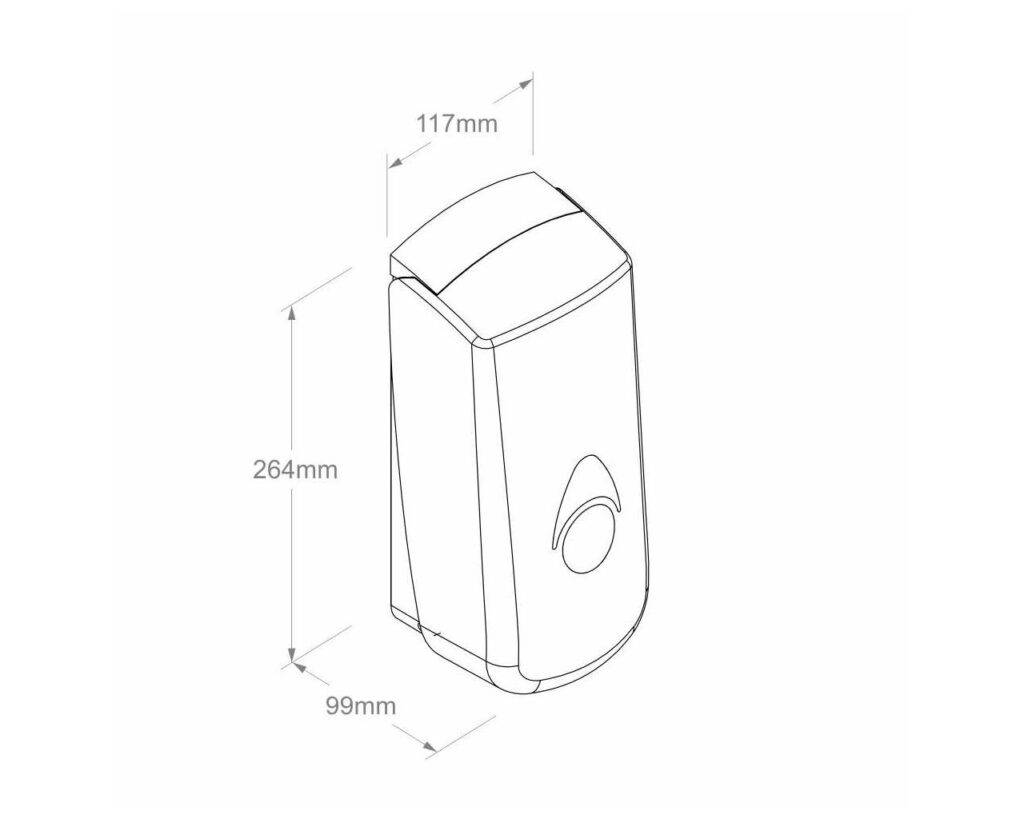 Dozownik mydła w pianie MERIDA COMO na jednorazowe wkłady 700 g, tworzywo ABS, biały
