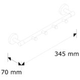 Drążek L300 mm z czterema zawieszkami