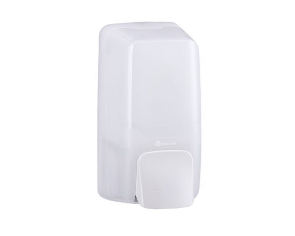 Dozownik mydła w płynie MERIDA HARMONY MINI, pojemność zbiornika 500 ml, tworzywo, biały transparentny