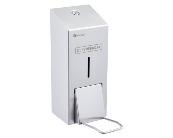 Dozownik płynu dezynfekcyjnego na jednorazowe wkłady 1000 ml z przyciskiem łokciowym MERIDA STELLA, stal matowa Dozownik płynu dezynfekcyjnego na jednorazowe wkłady 1000 ml z przyciskiem łokciowym MERIDA STELLA, stal matowa