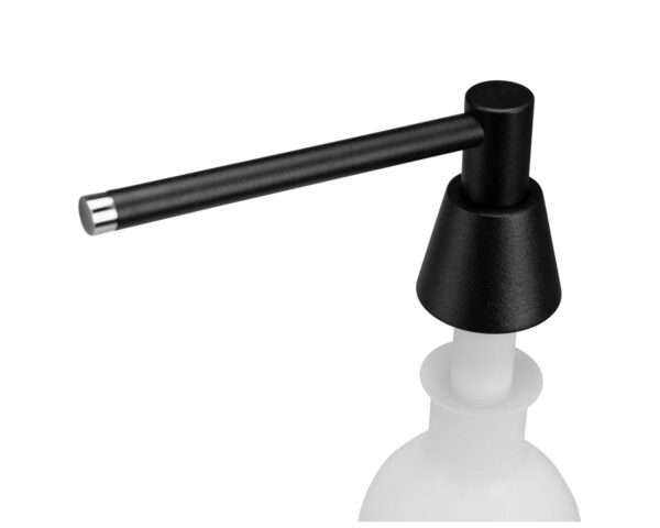 Dozownik mydła w płynie blatowy STOŻEK, pojemność zbiornika 1000 ml, czarny Dozownik mydła w płynie blatowy STOŻEK, pojemność zbiornika 1000 ml, czarny