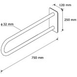 Poręcz stała łukowa 750 mm